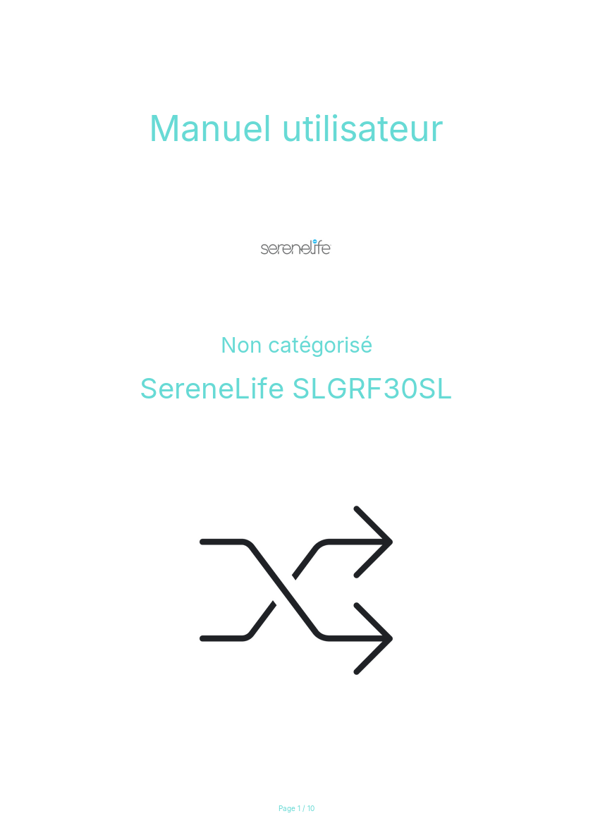 Image de la première page du manuel de l'appareil SLGRF30SL