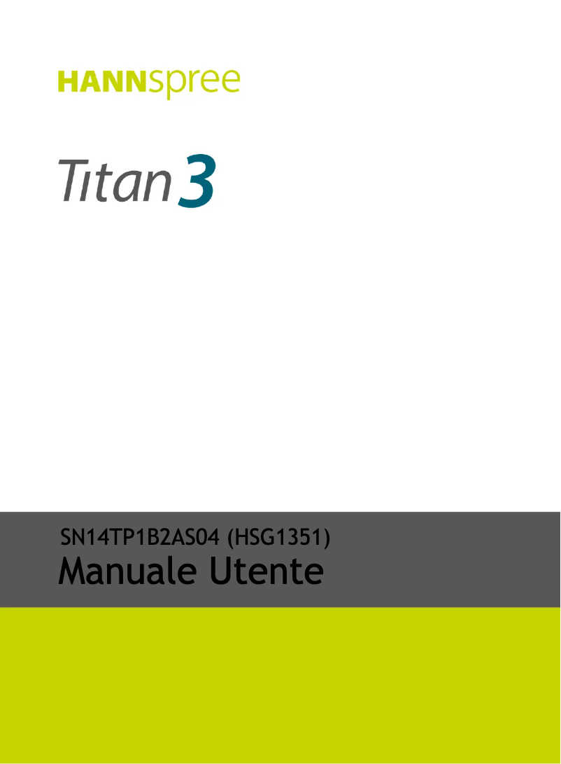 Page 1 de la notice Manuel utilisateur Hannspree Pad Titan 3
