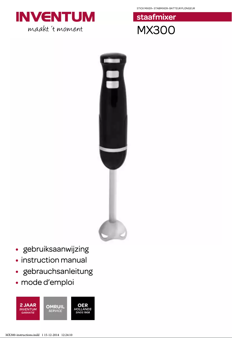 Image de la première page du manuel de l'appareil MX300