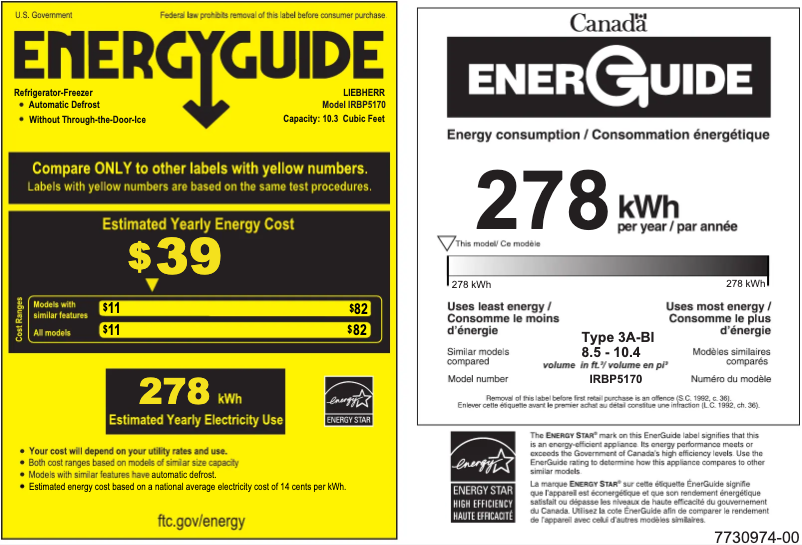 Page n°1 - Label énergétique Liebherr IRBP5170