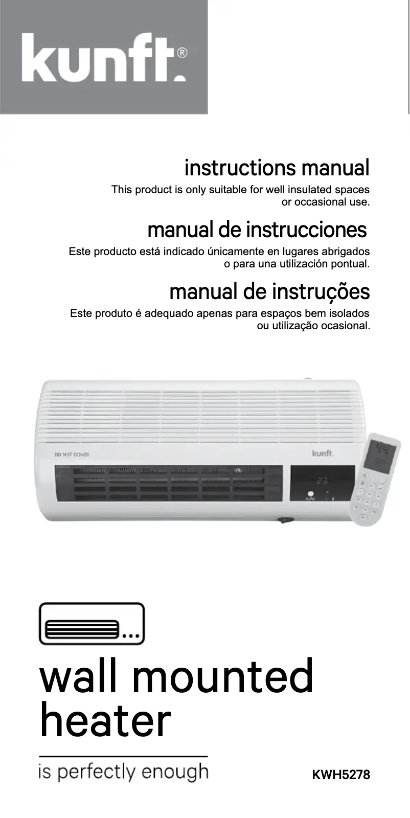 Page n°1 - Manuel utilisateur Kunft KWH5278