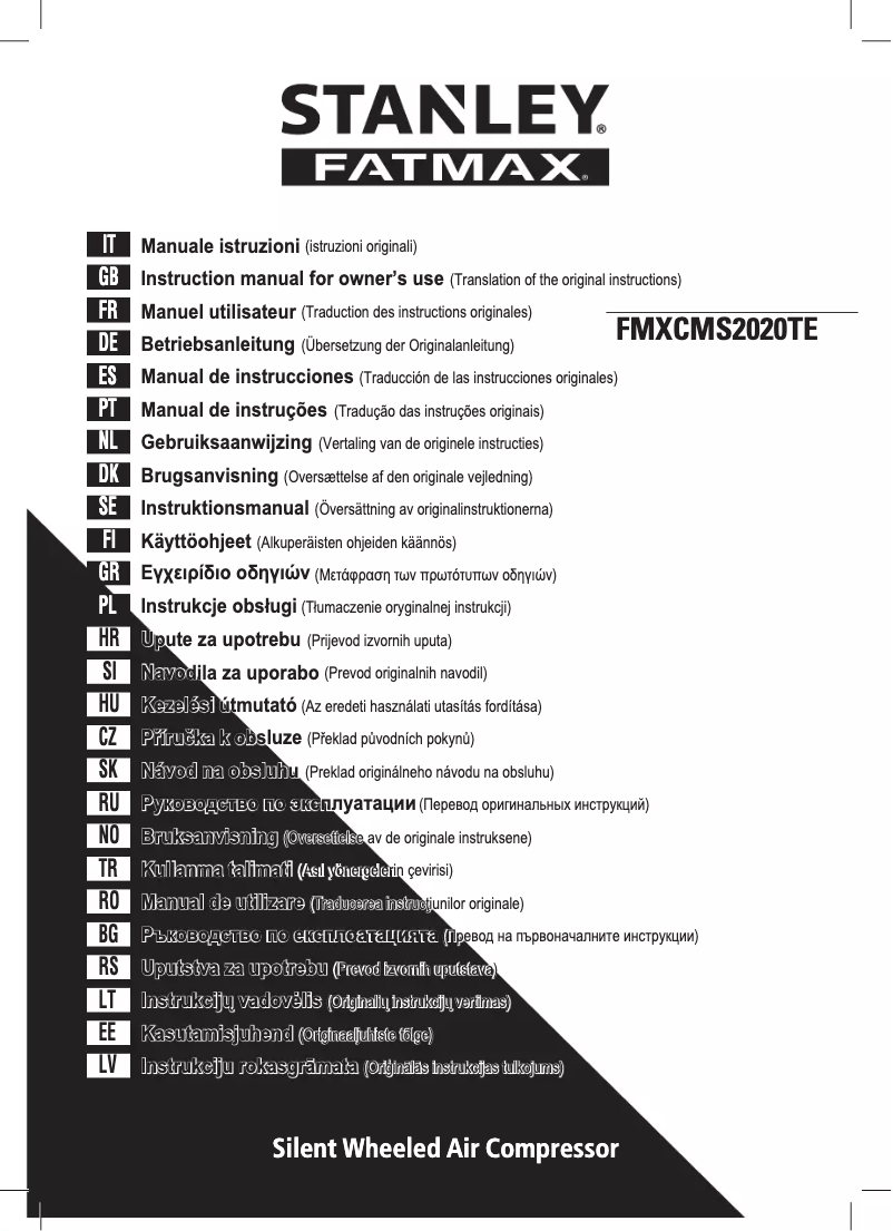 Page n°1 - Manuel utilisateur Stanley FMXCMS2020TE
