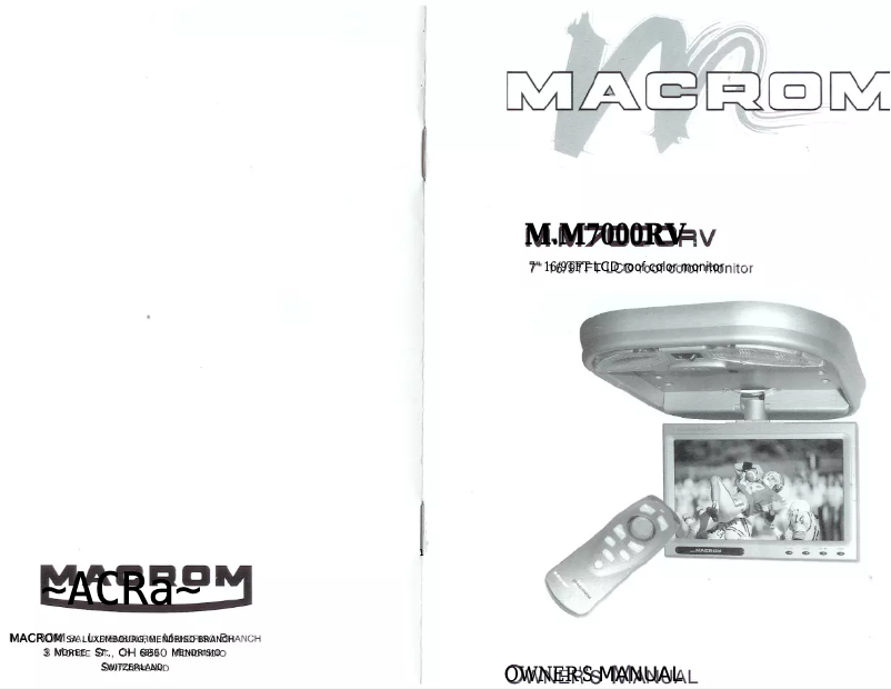 Image de la première page du manuel de l'appareil M-M7000RV