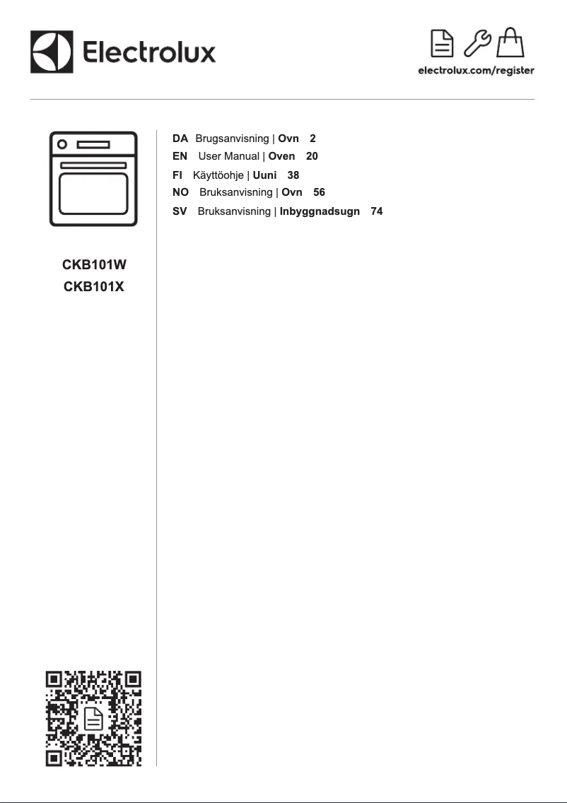 Page n°1 - Manuel utilisateur Electrolux CKB101X