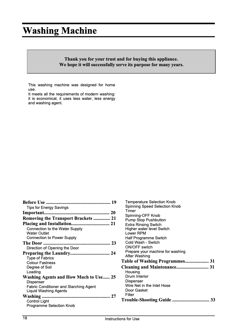 Page n°1 - Manuel utilisateur Gorenje WA1042