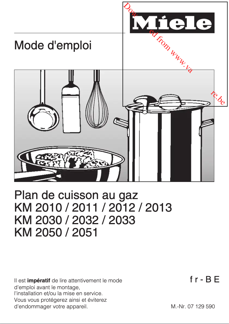 Page n°1 - Fiche technique Miele KM 2010