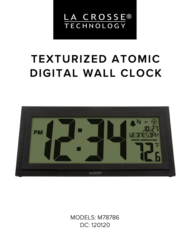 Page 1 de la notice Manuel utilisateur La Crosse Technology M78786