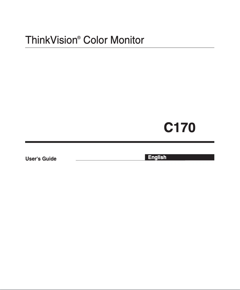 Image de la première page du manuel de l'appareil ThinkVision C170