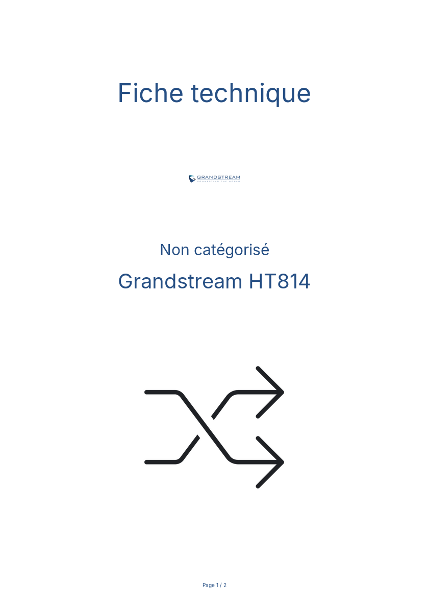 Page n°1 - Fiche technique Grandstream HT814