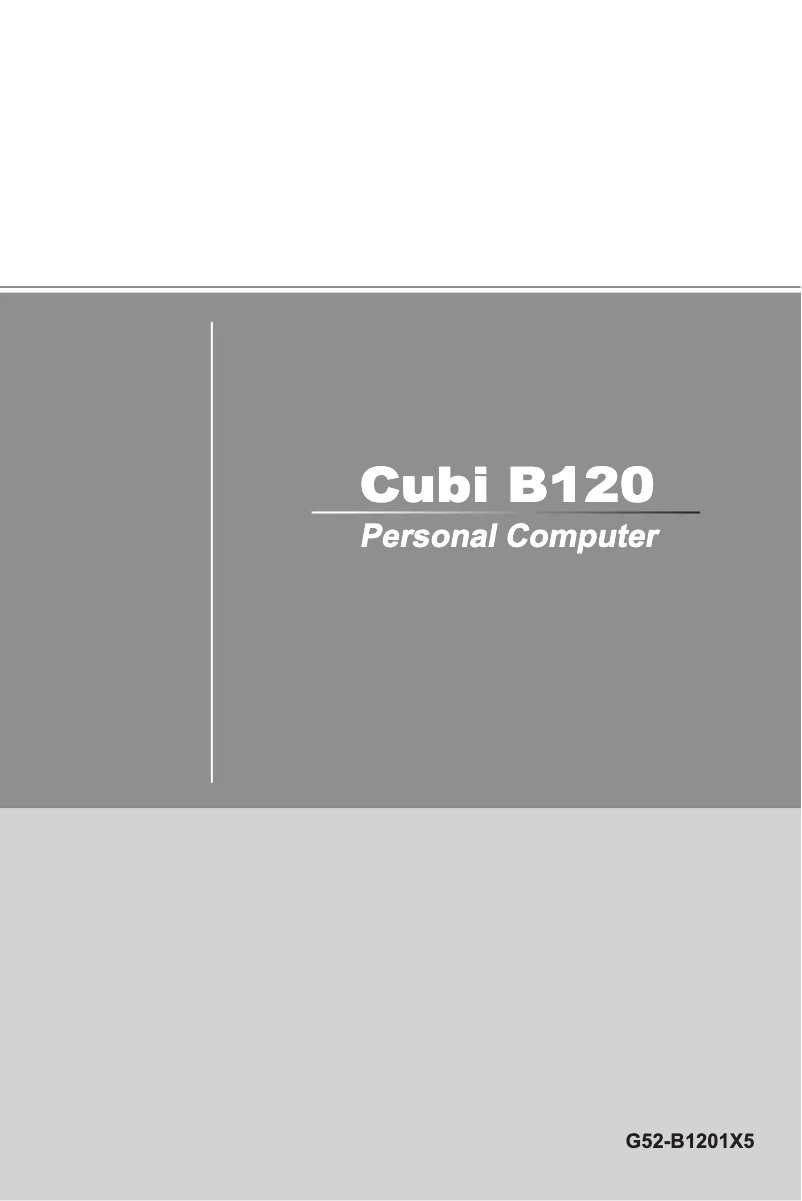 Page 1 of the manual User Manual MSI Cubi B120