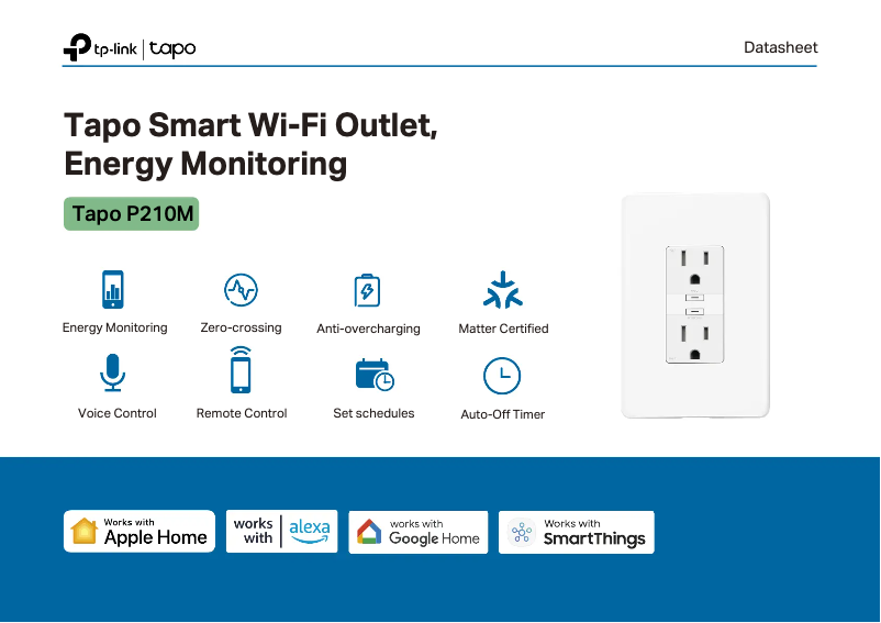 Image de la première page du manuel de l'appareil Tapo P210