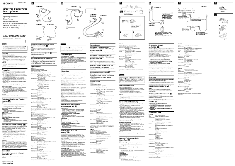 Image de la première page du manuel de l'appareil ECM-CS10