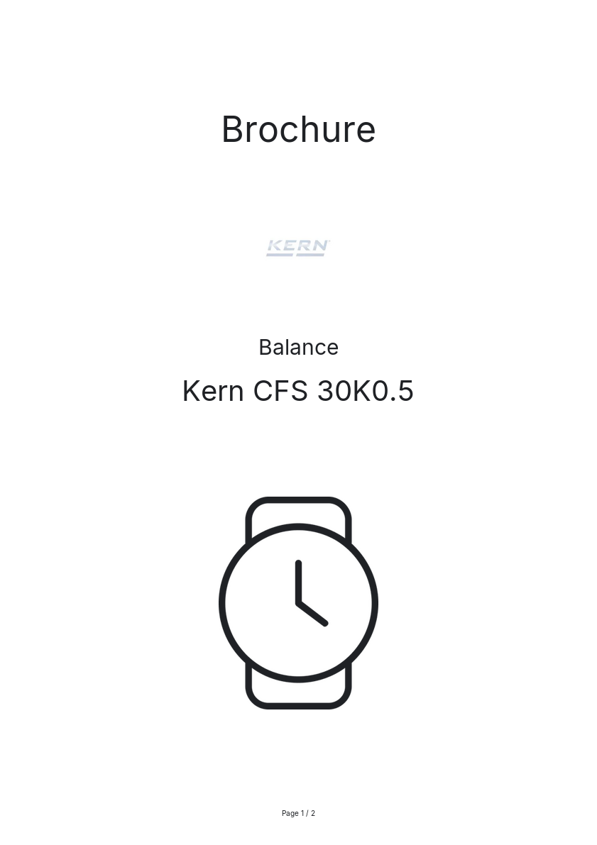 Image de la première page du manuel de l'appareil CFS 30K0.5