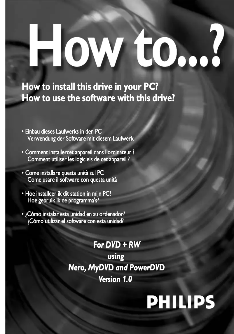 Page n°1 - Manuel utilisateur Philips DVDRW228K