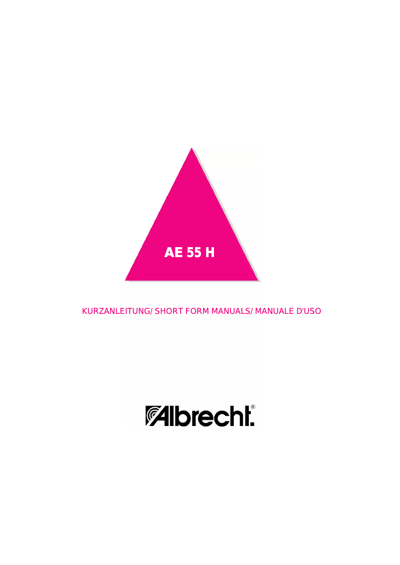 Page n°1 - Manuel utilisateur Albrecht AE55H