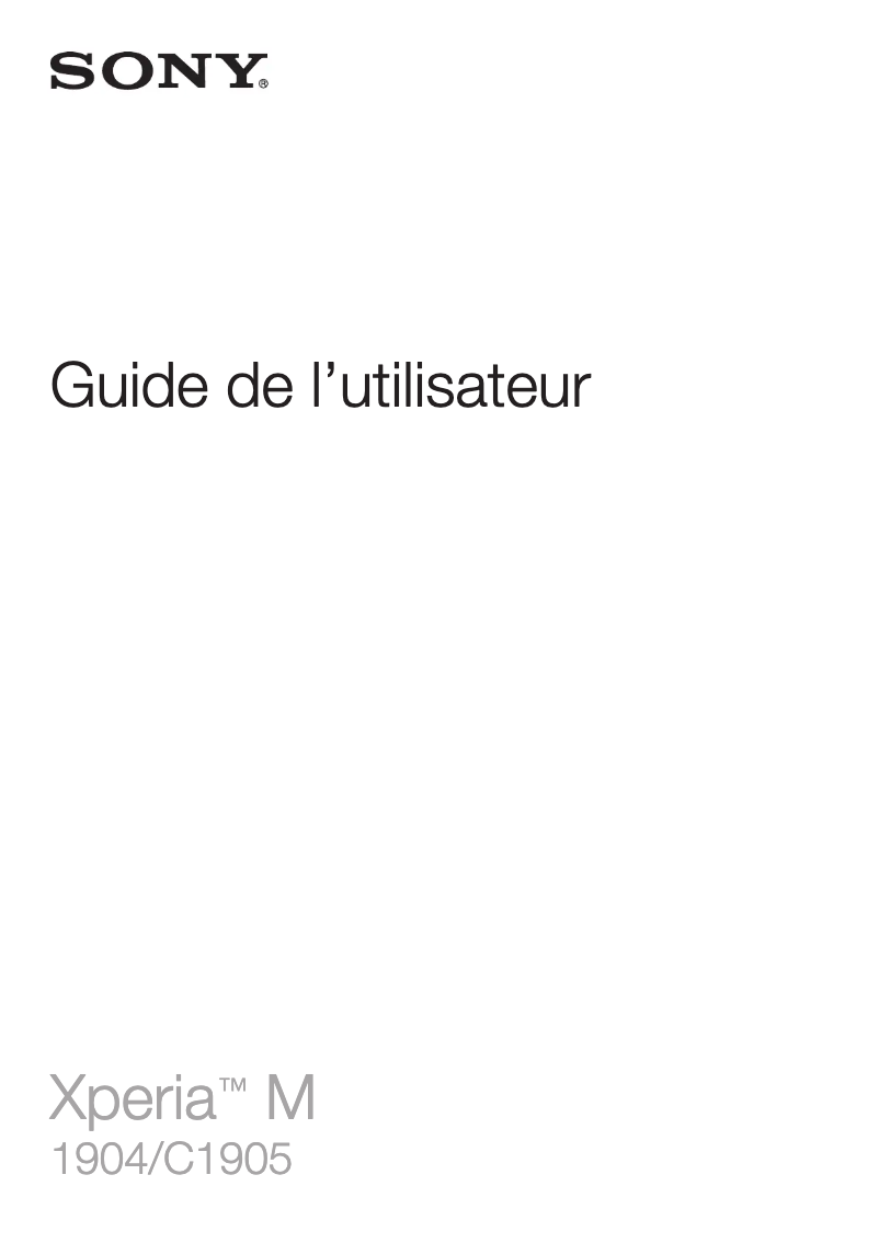 Image de la première page du manuel de l'appareil Xperia C2005