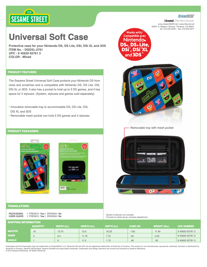 Page n°1 - Manuel utilisateur dreamGEAR DGDXL-2761