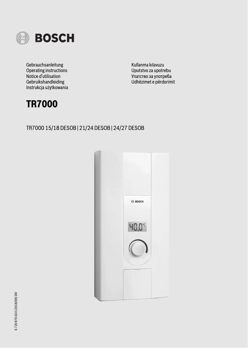 Image de la première page du manuel de l'appareil TR7000