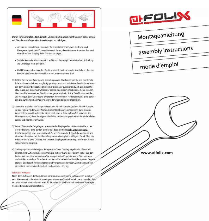 Page 1 de la notice Manuel utilisateur atFoliX FX-Clear f/ Sony PSP-3000