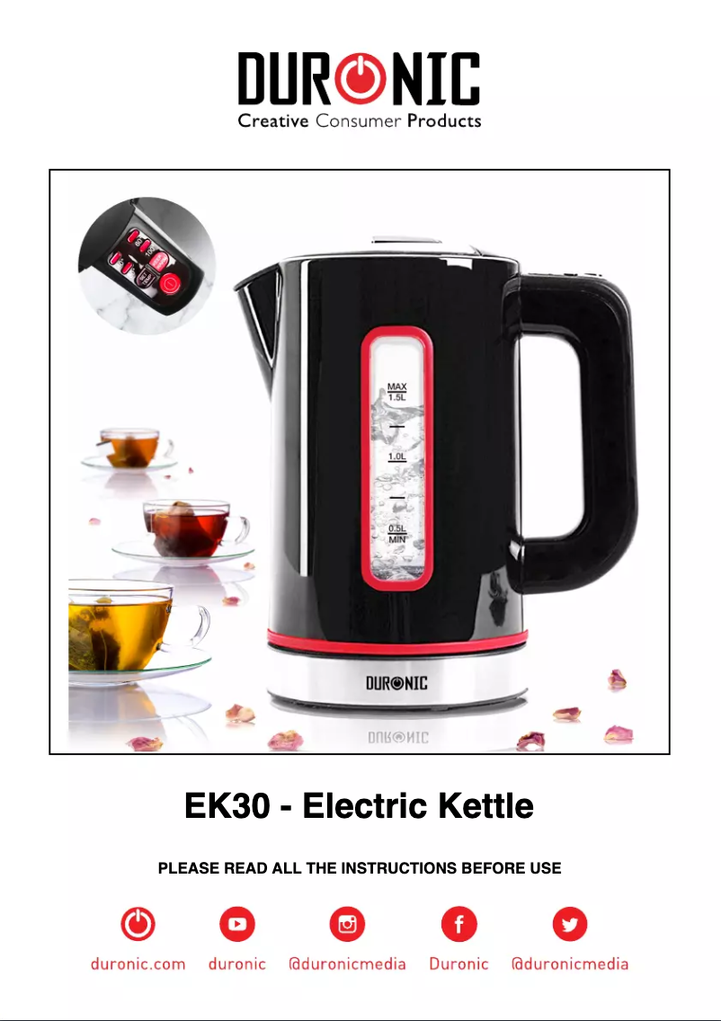 Page 1 de la notice Manuel utilisateur Duronic EK30
