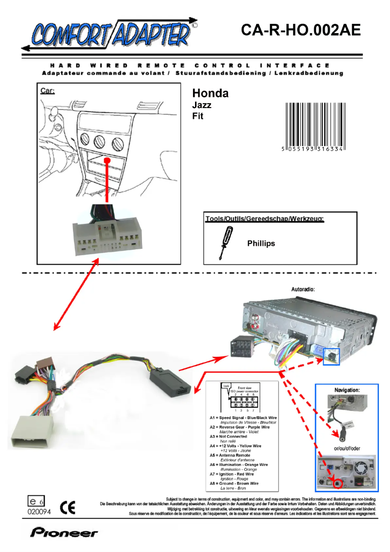 Image de la première page du manuel de l'appareil CA-R-HO.002AE