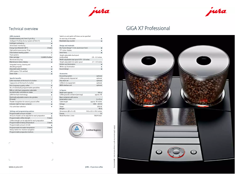 Image de la première page du manuel de l'appareil GIGA X7 Professional