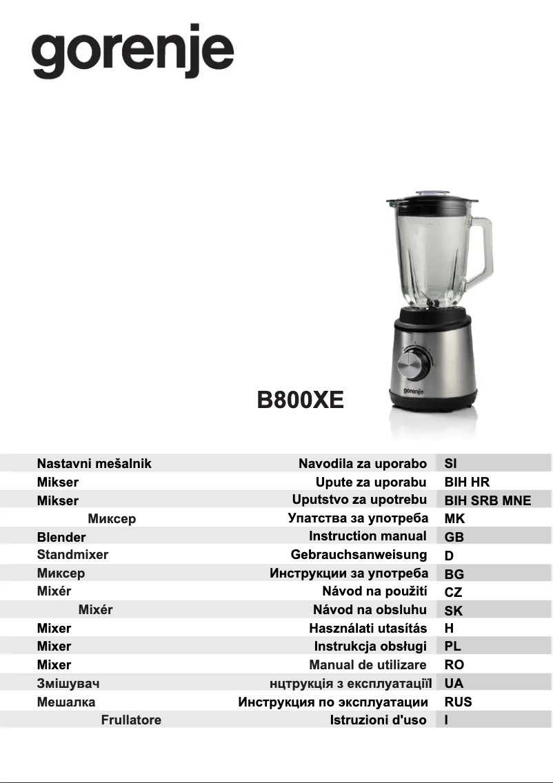 Image de la première page du manuel de l'appareil B800XE