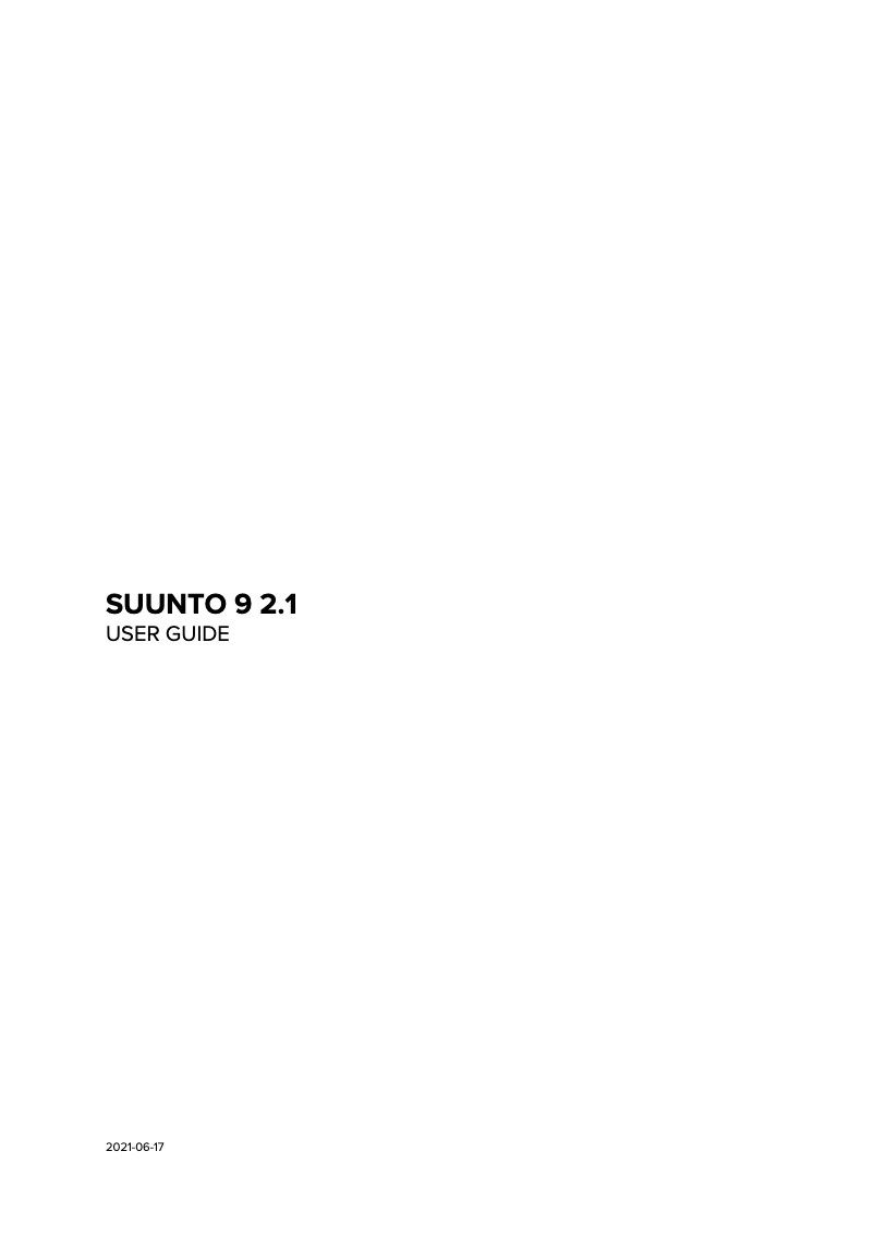 Page n°1 - Manuel utilisateur Suunto 9 2.1