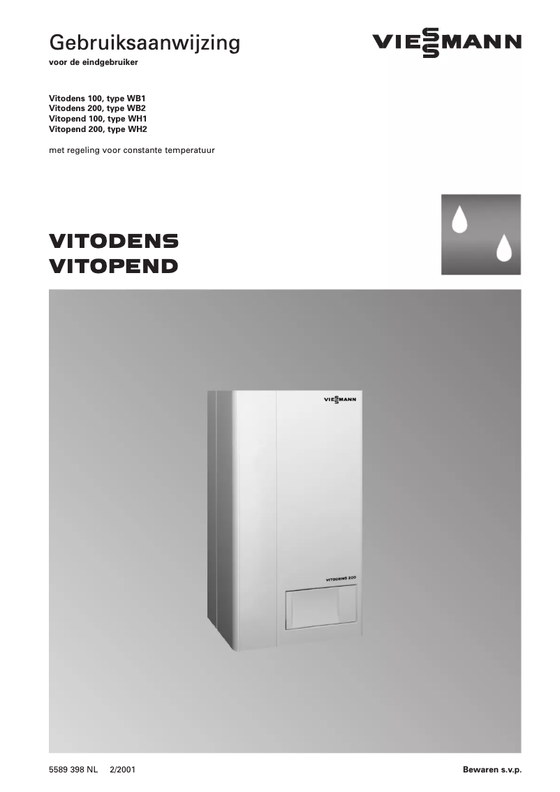 Page 1 de la notice Manuel utilisateur Viessmann Vitodens 100 WB1