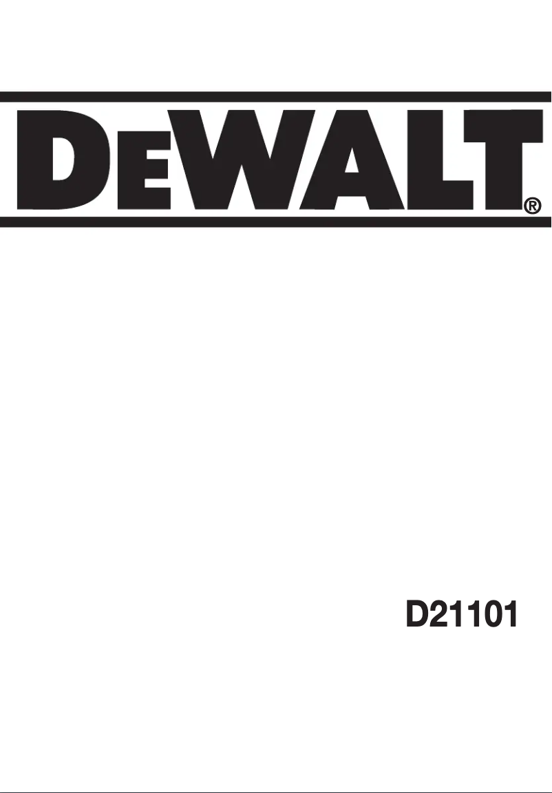 Page n°1 - Manuel utilisateur DeWalt D21101