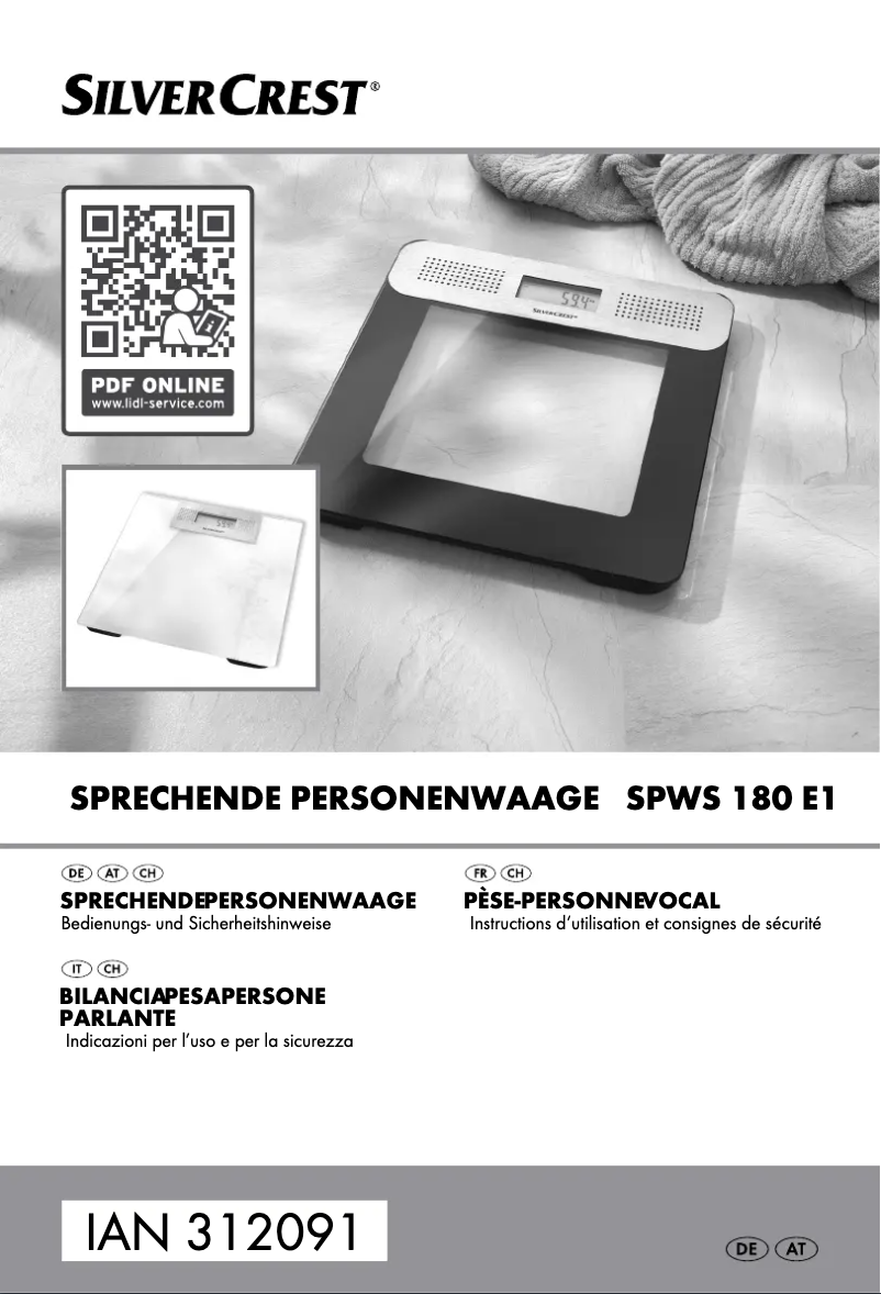 Page 1 de la notice Manuel utilisateur SilverCrest SPWS 180 C1