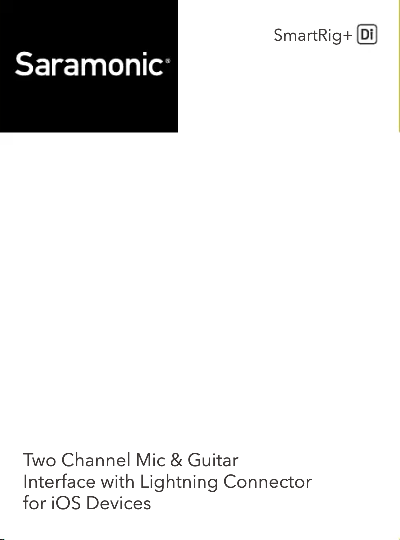 Page n°1 - Manuel utilisateur Saramonic SmartRig+ Di