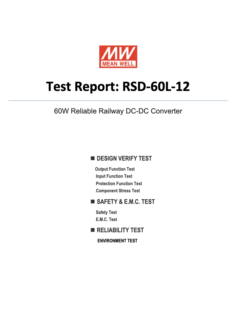 Page 1 de la notice Fiche technique Mean Well RSD-60L-12