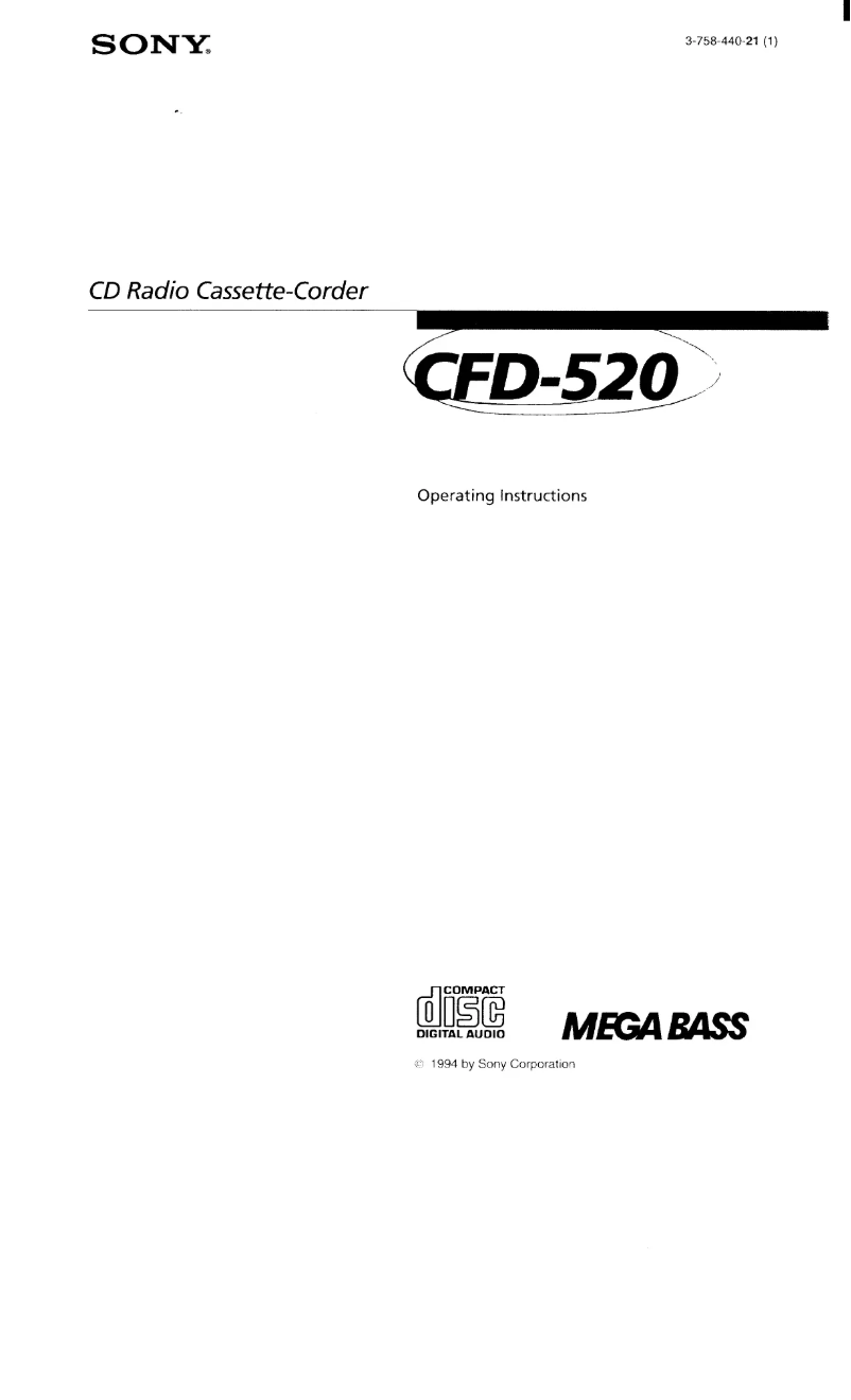 Page n°1 - Manuel utilisateur Sony CFD-520