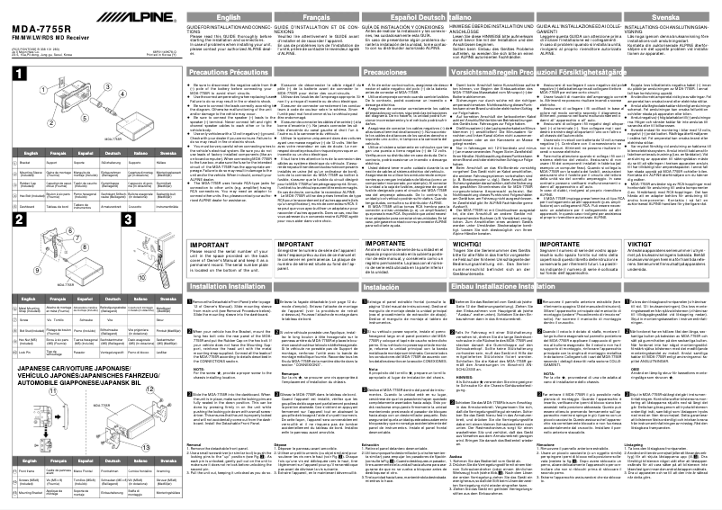 Image de la première page du manuel de l'appareil MDA-7755R