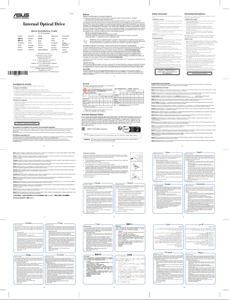 Page n°1 - Manuel utilisateur Asus BW-16D1HT PRO