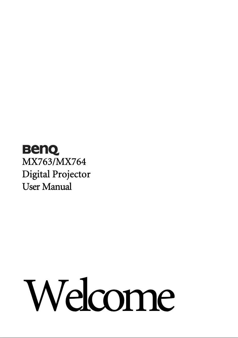 Page 1 of the manual User Manual BenQ MX764