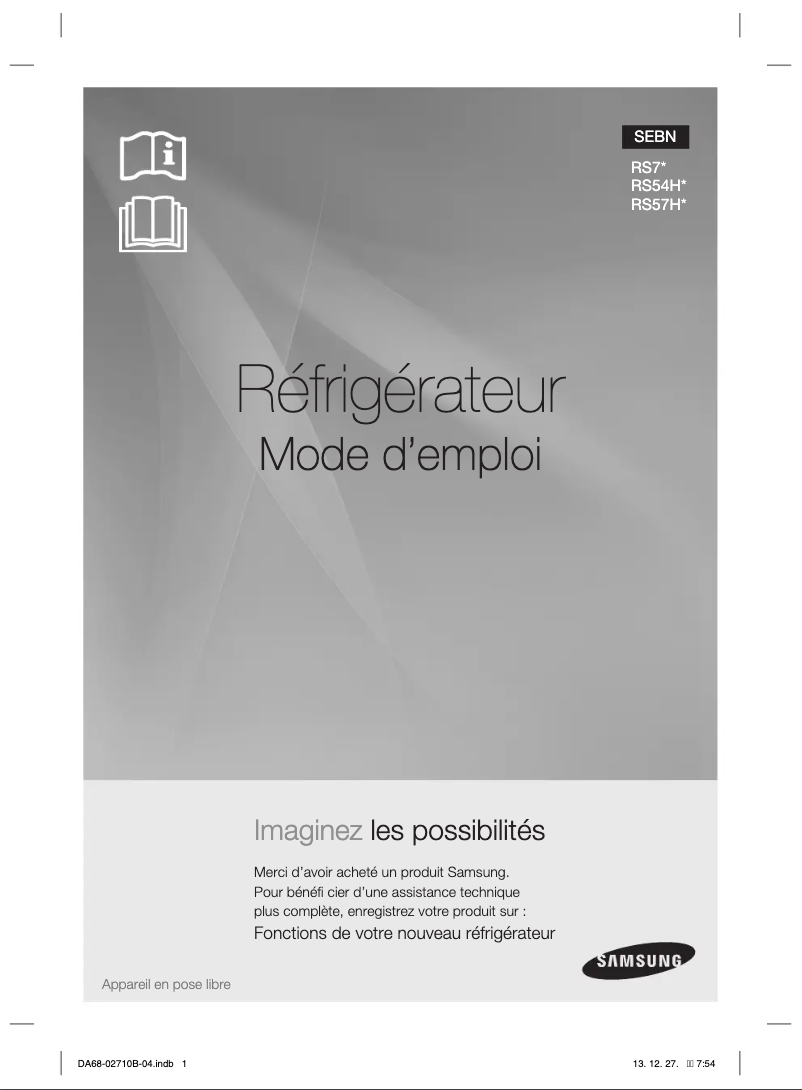 Page 1 de la notice Manuel utilisateur Samsung RS57H