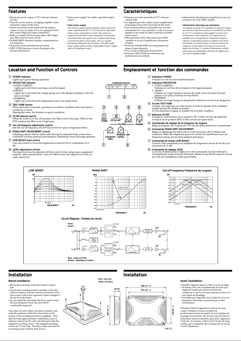 Page 1 de la notice Manuel utilisateur Sony XM-1004GX