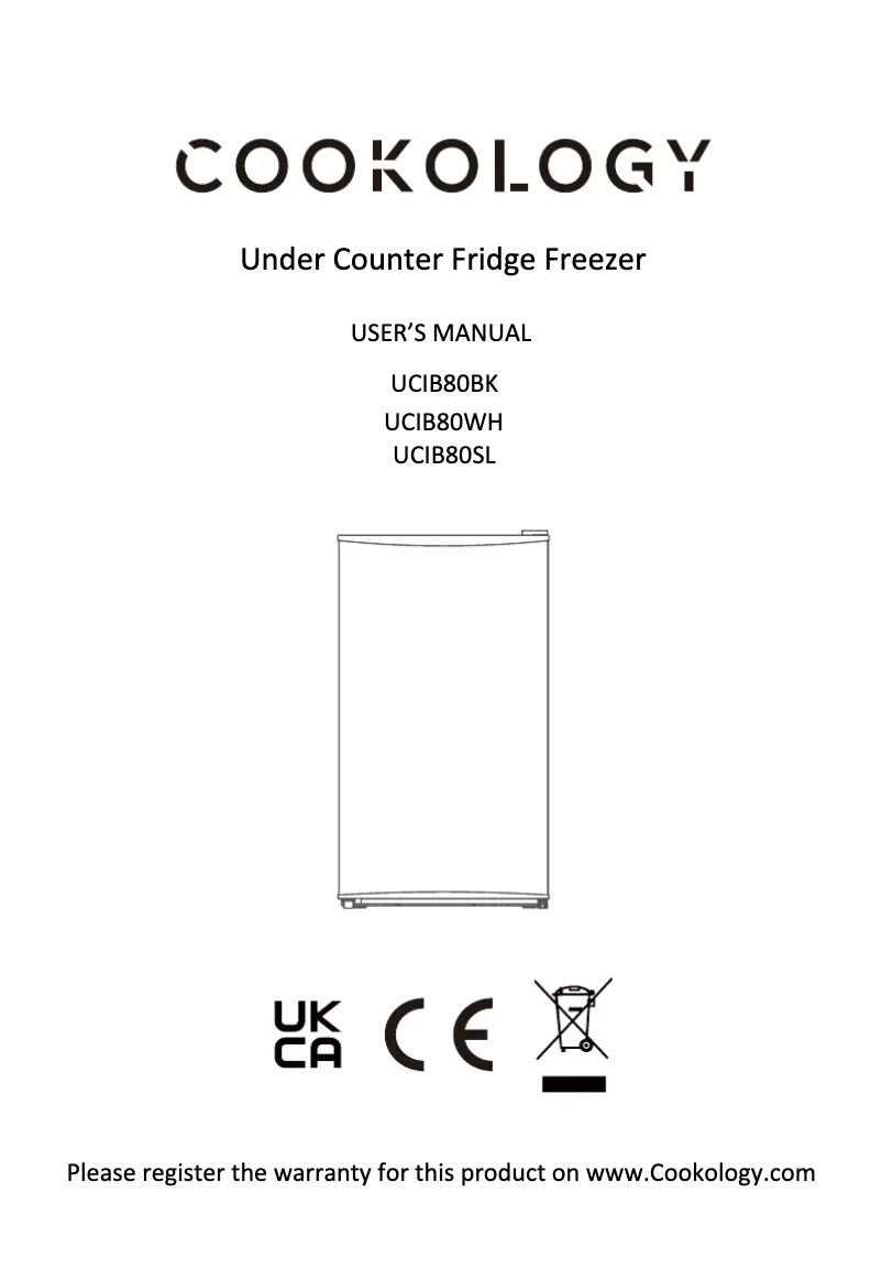 Page 1 de la notice Manuel utilisateur Cookology UCIB80BK