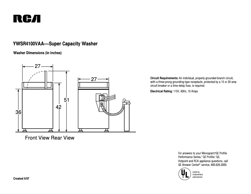 Image de la première page du manuel de l'appareil YWSR4100VAA