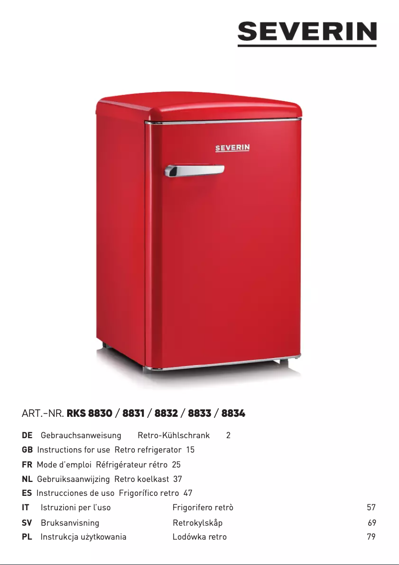 Página 1 del manual Ficha técnica Severin RKS 8831 Retro