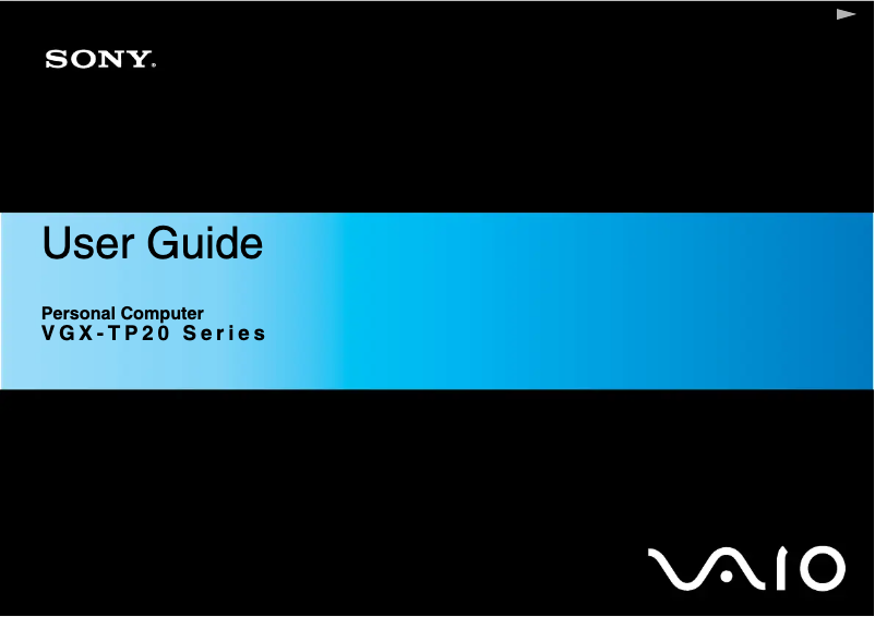 Page n°1 - Manuel utilisateur Sony Vaio VGX-TP20E