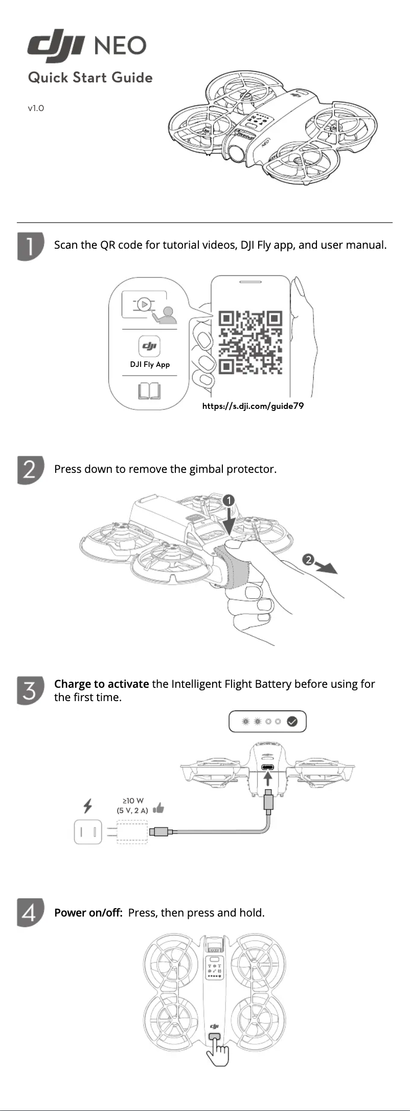 Page n°1 - Guide de démarrage rapide DJI Neo