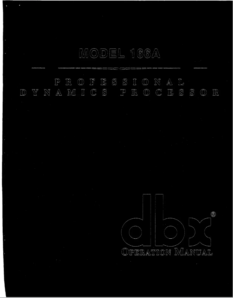 Page 1 de la notice Manuel utilisateur DBX 166AD