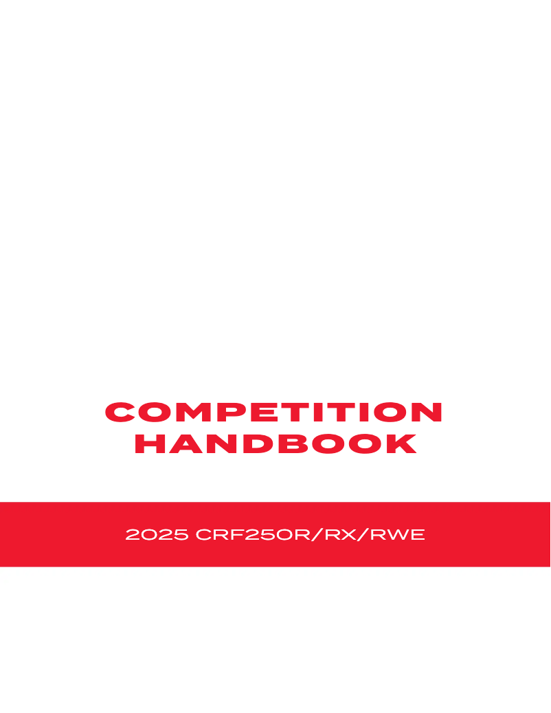 Page 1 de la notice Manuel utilisateur Honda CRF250RWE (2025)