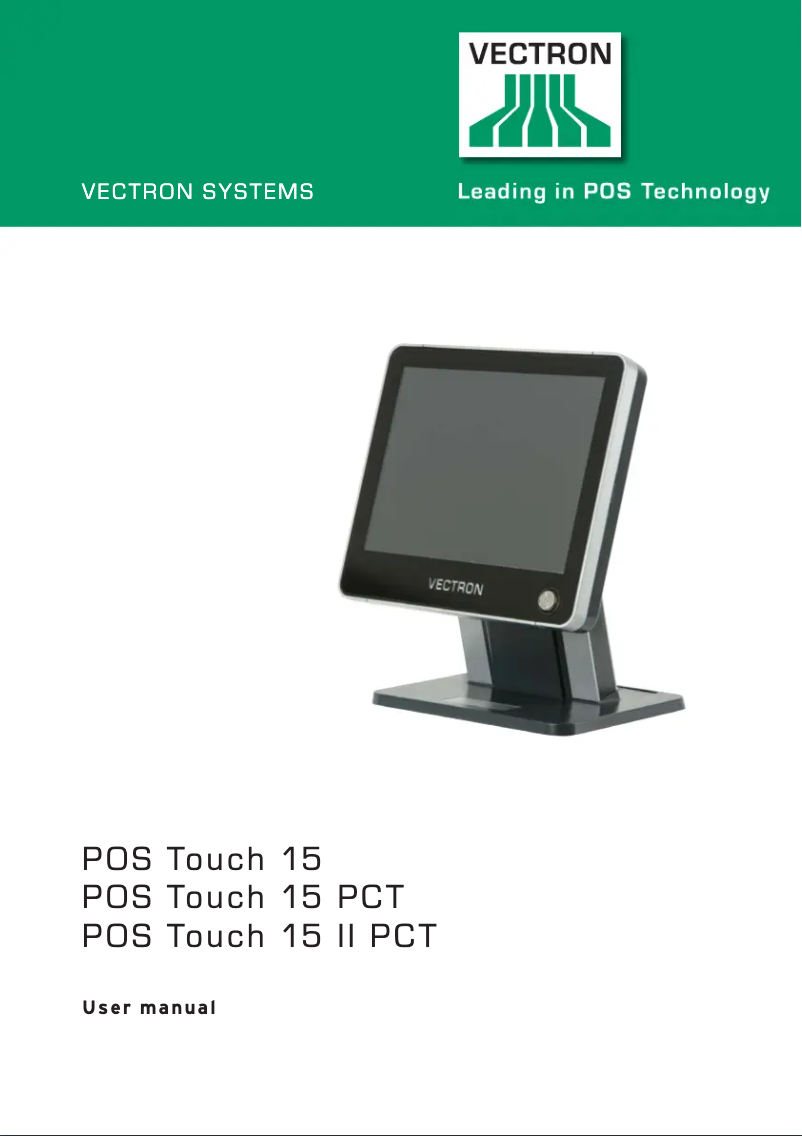 Page n°1 - Manuel utilisateur Vectron POS Touch 15