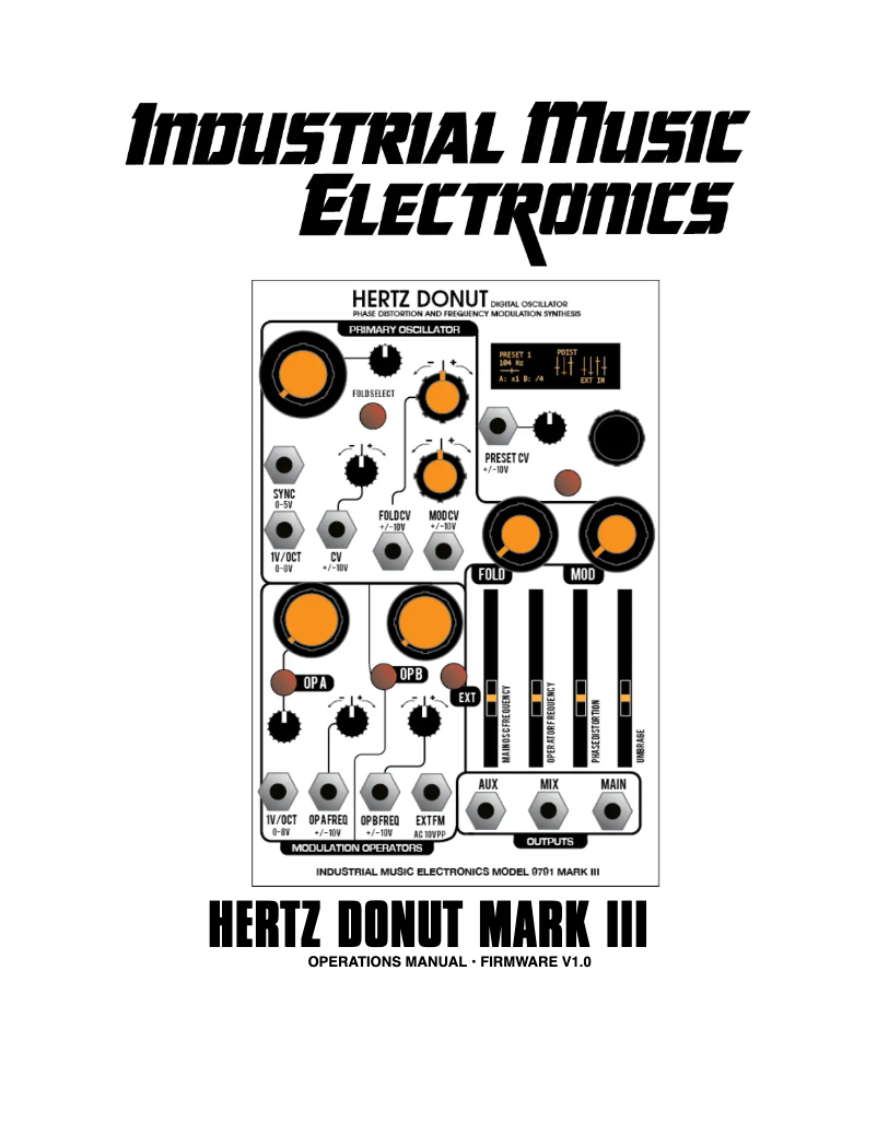 Image de la première page du manuel de l'appareil HERTZ DONUT MARK III