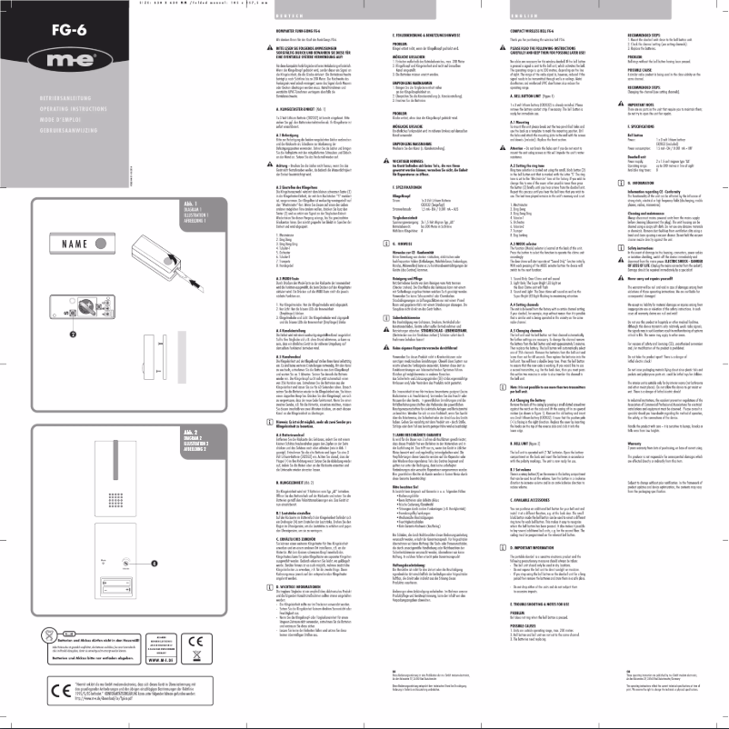 Page n°1 - Manuel utilisateur m-e FG-7