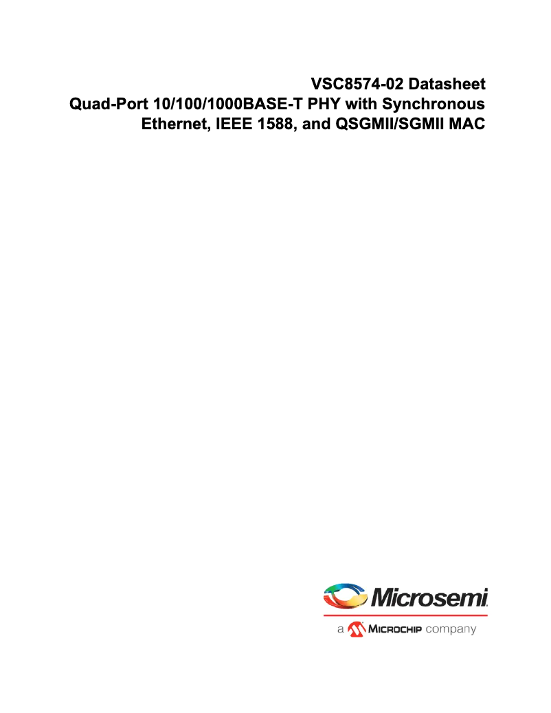Página 1 del manual Ficha técnica Microchip VSC8574